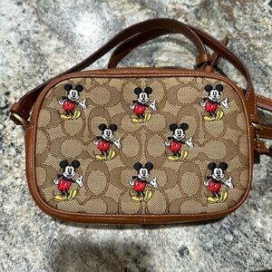 Coach x Disney Mini Camera Bag Mickey Mouse Sig. Jacquard & Leather (Worn once)